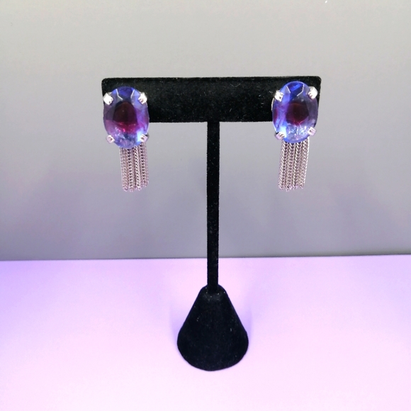 continental Jewelry - Vintage Continental Signed Clip On Earrings